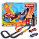 Carrera Go!!! Hot Wheels™ 6.4 Rennbahn Set | Hot Wheels™ vs. Hot Wheels™ HW50 Concept™ |2 Slotcars inkl. 2 Handregler mit Turbo-Knopf | Inkl. Sprungschanze mit Feuerring, Looping, Fly-Over, Kreuzung