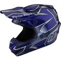 Troy Lee Designs SE4 Polyacrylite Matrix MIPS Motocross Helmet, blue-silver, Size XL