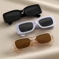 3pcs Y2k Rectangle Fashion For Women Men Hiphop Anti Glare Glasses For Travel Beach Party Club Fashion Glasses