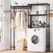 gaomon Metal Free Standing Laundry Room Organizer w/ Wheels in Gray | 74.8 H x 13.78 W x 62 D in | Wayfair ZF0308PHO_0Z56XXGV