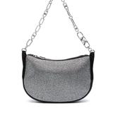 Michael Kors Kendall Leather Rhinestone Small Bracelet Pouchette Handbag - Black