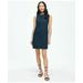 Brooks Brothers Women's Crewneck Shift Dress In Basketwoven Cotton | Navy | Size 14