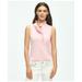 Brooks Brothers Women's Supima Cotton Stretch Ruffle Pique Polo Shirt | Pink | Size Medium