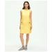 Brooks Brothers Women's Crewneck Shift Dress In Basketwoven Cotton | Medium Yellow | Size 12