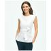 Brooks Brothers Women's Peplum Wrap-Waist Shell In Cotton Blend | White | Size 8
