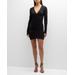 Fototurbo Long-sleeve Ruched Mini Dress