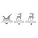Transpac Set of 3 Metal Reindeer/Sleigh Stocking Holder Metal in Gray | 4.72 H x 5.12 W in | Wayfair TC01164DS