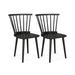 Costway Windsor Dining Chairs Set of 2 Rubber Wood Kitchen Chairs with Spindle Back-Black