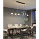 Éclairage d'îlot de cuisine/éclairage sur table 80/95/120 cm luminaires de ferme pendentif suspendu au plafond lustre linéaire moderne avec abat-jour globe en verre transparent pour salle à manger