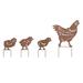 Arlmont & Co. Everdina Metal Chicken & Chick 4 Piece Garden Stake Set Metal | 15.75 H x 11.75 W x 0.25 D in | Wayfair