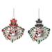 The Holiday Aisle® 2 Piece Snowman Hanging Figurine Ornament Set Glass in Gray/Green/Red | 5 H x 4.13 W x 1.88 D in | Wayfair