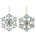 The Holiday Aisle® 2 Piece Metal Snowflake Holiday Shaped Ornament Set Metal in Gray | 6 H x 5.25 W x 0.38 D in | Wayfair