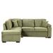 Green Sectional - Latitude Run® Genara 3 - Piece Upholstered Chaise Sectional Velvet | 33.5 H x 87.4 W x 54.7 D in | Wayfair