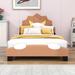 Zoomie Kids Amareion Vegan Leather Platform Bed Upholstered/Faux leather in Gray | 37 H x 42 W x 79 D in | Wayfair 620C36DDE472455D8D0A9AFA727FC2D6