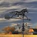 Arlmont & Co. Modern Farmhouse-Inspired Trotting Horse Standard/Full Size Weathervane - Black Finish in Gray | Wayfair