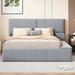 Latitude Run® Size Upholstered Platform Bed w/ Lateral Storage Compartments & Thick Fabric, Velvet in Gray | Queen | Wayfair