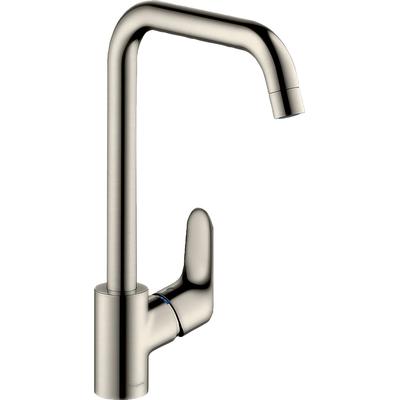 Küchenarmatur HANSGROHE "Focus M41", silber (edelstahl finish), H:338cm T:24,2cm, Armaturen, 260 1 Strahlart