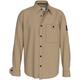 Langarmhemd CALVIN KLEIN JEANS PLUS "PLUS MONOLOGO BADGE SHIRT" Gr. 6XL (64), N-Gr, beige (travertine) Herren Hemden Langarm