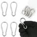 2.4 Inch Stainless Steel Locking Type Carabiner Clip Spring Snap Hook - 4 Packs Heavy Duty Carabiner Clips for Keys Swing Set Camping Fishing Hiking Traveling 250 lbs Capacity