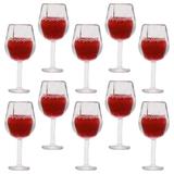 Dollhouse Wine Glass Miniature Decoration Goblet Cocktail Glasses Drinks Accessories Red Resin Child 10 Pcs