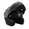 Milwaukee Performance Helmets MPH9804DOT Matte Black Modular Racing Helmet with Drop Down Tinted Visor Small