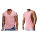 Men's Matching Sets Pink T shirt Tee Tank Top Vest Top Sets Short Sleeve V Neck Vacation Going out Plain Basic Polyester Summer