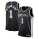 San Antonio Spurs Nike Icon Edition Swingman Trikot 2023 NBA Draft First Round Pick – Schwarz – Victor Wembanyama – Unisex