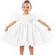 Girl Baby Toddler Puff Sleeve Organza Tulle Tutu Twirly Babydoll Flare Ball Gown Princess Flower Girl Dress