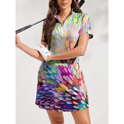 Women's Tennis Dress Golf Dress Yellow Short Sleeve Dress Ladies Golf Attire Clothes Outfits Wear Apparel