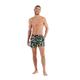 HOM Herren Badeshorts Boardshorts, Flamingo-Druck, rosa auf marinefarbenem Hintergrund, 50