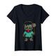 Damen Zombie-Baby mit Lutscher – gruseliges Monster Halloween-Kostüm T-Shirt mit V-Ausschnitt