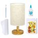 Bedside Lamps DIY Arts Night LED Light Fabric Flower Table Dried Flowers Children s Room Wood