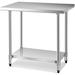 36 x 24 Inches Stainless Steel Work Table Commercial Kitchen Prep Work Table with Galvanized Shelf Adjustable Plastic Feet Heavy Duty Work Prep Table for Kitchen Restaurant