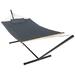 2 Person Hammock w/ Metal Stand Detachable Pillow and Pad for Outdoor Gray