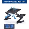 Adjustable Laptop Desk Laptop Stand for Bed Portable Lap Desk Foldable Table Workstation Notebook Riser with Mouse Pad Ergonomic Computer Tray Reading Holder Bed Tray Standing Desk 2 Cooling Fan