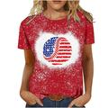 Dagegui Under $10 Womens American Flag Summer Plus Size Top 4th of July Tshirts for Women USA Flag Patriotic Shirts Cute Stars Stripes Graphic Tees Baseball Gift Tees XXXL