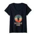 Damen Doodle Dog – Vintage Doodle Dad, The Retro Doodle Dad Design T-Shirt mit V-Ausschnitt