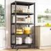 Storage Shelves for Storage Load 1160LBS Adjustable Heavy Duty Metal Shelving Unit with Wheels 5-Tier Pantry Shelves Kitchen Shelf Garage Storage Shelves 23.6 W * 15.7 D * 65.4 H