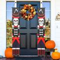 Halloween Couplet Hanging Flag Emblems Skull Porch Signs Door Banner House Number Polyester