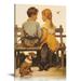 Nawypu Norman Rockwell Boy And Girl Gazing at The Moon Artworks Canvas Poster Room Aesthetic Wall Art Prints Home Modern Decor Gifts Framed