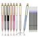 HuoHuair 16 PCS Pens Ballpoint (8 pens+8 refills) Black Ink Pen 1.0 mm Pens Medium Point Smooth Writing Pens for Journaling Office Supplies Cute Pens for Women Men