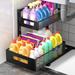 Under Sink Organizers and Storage 2 Pack Pull Out Cabinet Organizer Adjustable Height 2 Tier Bathroom Organizer with Sliding Drawers kitchen organizers and storage fridge organizers and storage(2PC)