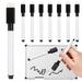 Bekayaa Whiteboard Pens 8PCS Black Small Dry Wipe Whiteboard Marker Pens with Eraser Fine Tip Whiteboard Pen for Kids