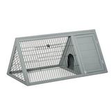 Animal Hutch 46 x 24 Pet Cage with Wire-style Enclosure & Ventilating Wire Outdoor Rabbit Cage with 2 Doos and Compact Grey