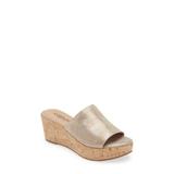 Riley Platform Wedge Slide Sandal - White - Cordani Heels