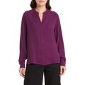 Long Sleeve Silk Blouse - Purple - Eileen Fisher Tops