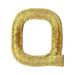 Alphabet Letter - Q - Color Gold - 2 Block Style - Iron On Embroidered Applique Patch