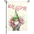 YCHII Summer Gnome Garden Flag Welcome Flower Gnome Garden Flag Colorful Welcome Garden Flags Double Sided Gnome Summer Garden Flags Holiday Party Yard Outdoor Decoration