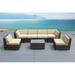 Ohana 7-Piece Outdoor Patio Furniture Sectional Conversation Set Mixed Brown Wicker with Gray Cushions - No Assembly with Free Patio Cover