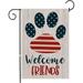 Lucky Dog Garden Flag Dog Paw Prints Welcome Garden Flag Yard Flag Fourth of July Patriotic Memorial Day Independence Day Garden Flags Porch and Outdoor Decorationinch Double Side Flag